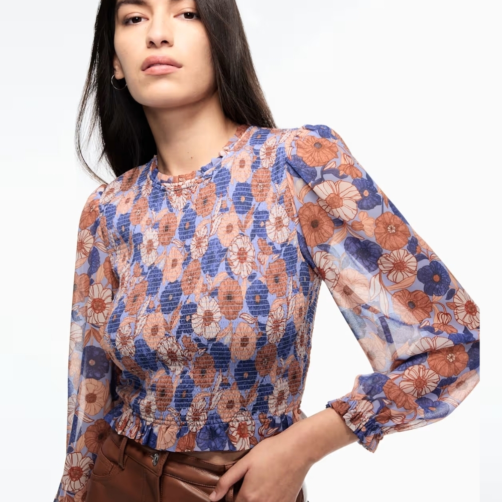 Floral Sheer Long Sleeve Top